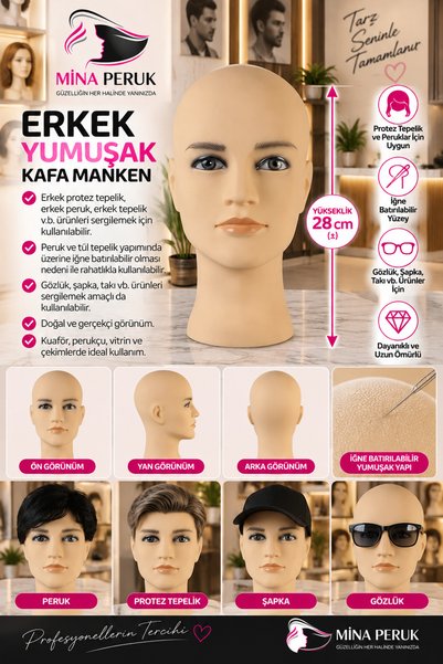 Mina Peruk Erkek Yumuşak Kafa Manken