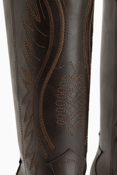 Limoya Hero Brown Embroidered Cowboy Boots