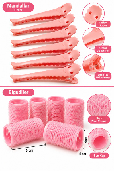 Gold Beauty EP-109 Pensli Saç Bigudisi 6’lı Set – Saç Şekillendirici Bigudi