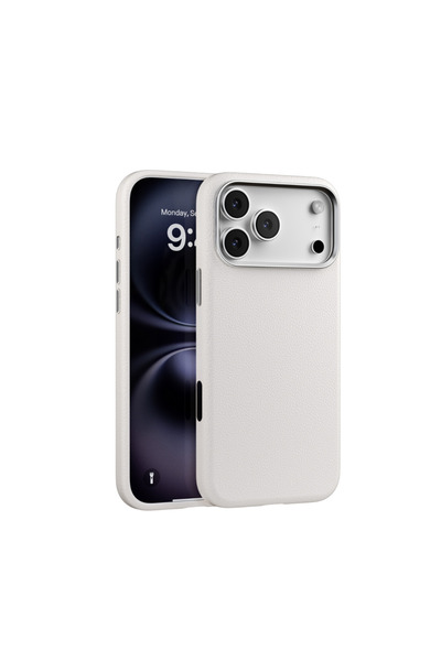 Piili iPhone 17 Pro Max Leather MagSafe Kılıf – Titanyum
