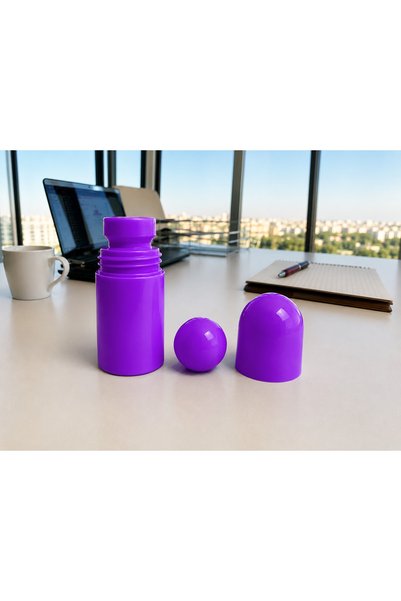 Boş Roll-On Şişe 50 ML + Top + Kapak - 5 Adet - Mor