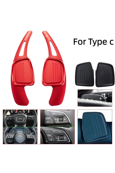 Choice1 For Type C Red Aluminum Alloy Steering Wheel Paddle Shift for Audi 20...