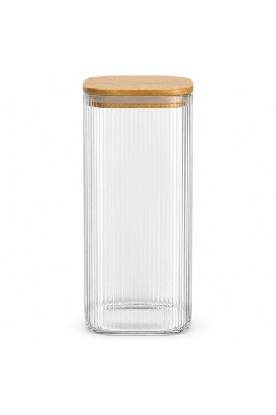 Queen’s Kitchen Glass Jar with Bamboo Lid 10X25 cm