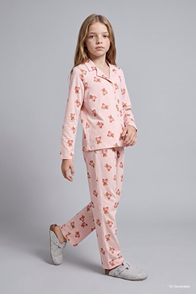 DeFacto Regular Fit 2-Piece Pajama Set for Girls I6087A826Wn