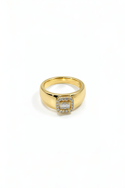 JewelsofHope خاتم نسائي من الفولاذ 316L مرصع بحجر الزركون - تصميم عصري ذهبي ل...