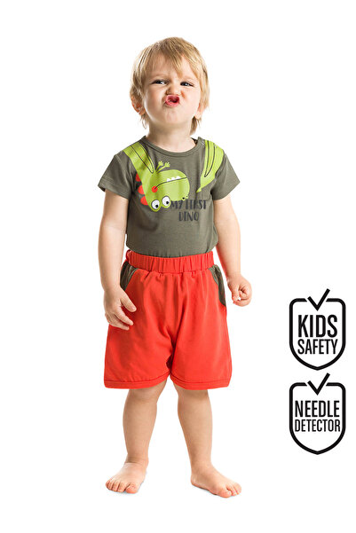 Denokids Tersten Dino Erkek Bebek Body Şort Takım