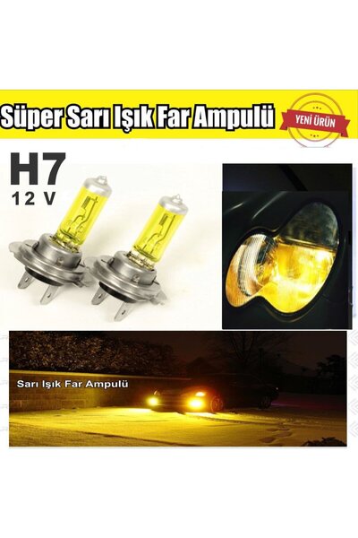 Universal H7 JDM Süper Sarı Işık Far Ampul 12V 100W-55W