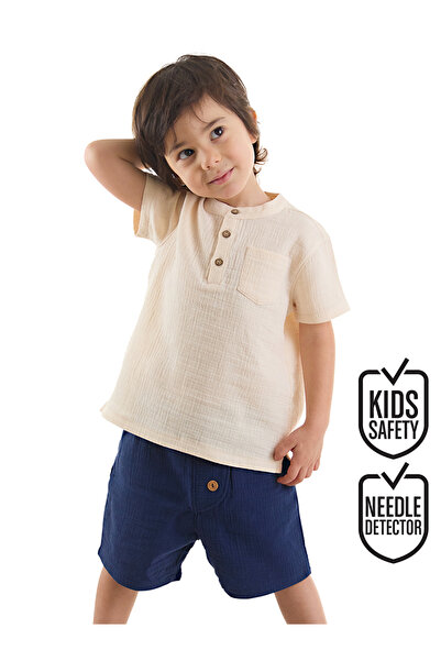 Denokids Baby Boy Summer Muslin Shorts Shirt Set