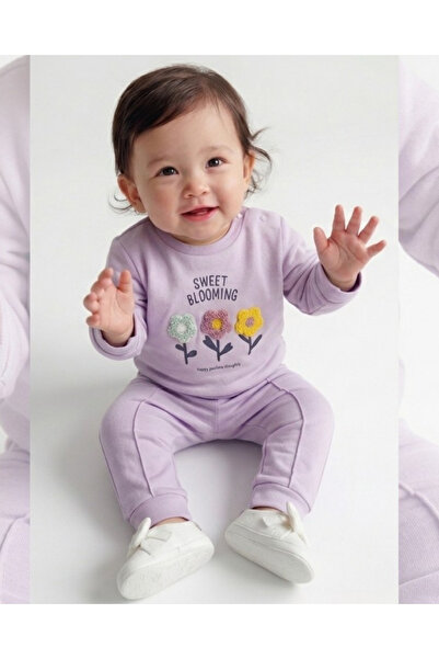 air baby Baby Girl Seasonal 2-Piece Set Floral Embroidered Long Sleeve Cotton...