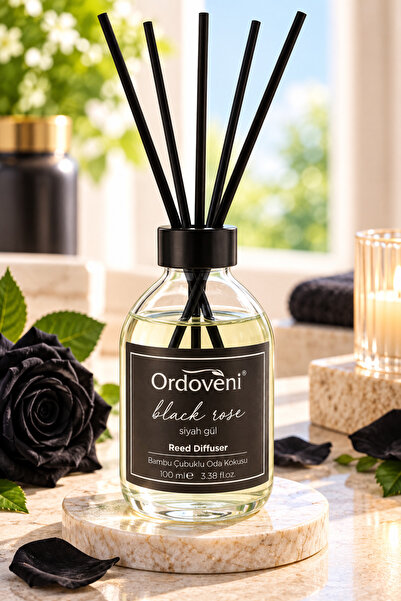 OrdoVeni Hollanda Siyah Gül Kokulu Bambu Çubuklu Oda Kokusu 100 ML | Yoğun ve...