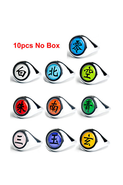 BANDAI 10ocs NO Box 10PCS/Set Anime Akatsuki Itachi Metal R-ings Cartoon Cool...