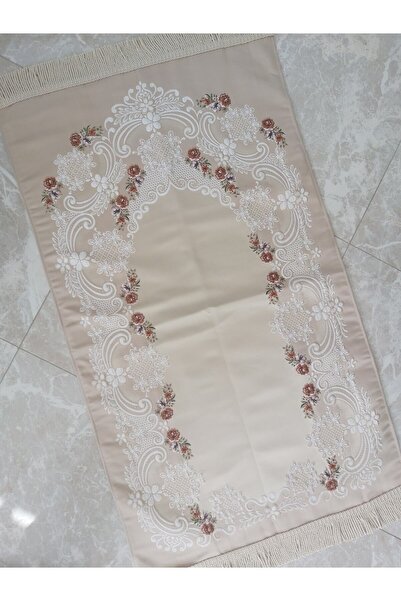 Nurka Çeyiz Floral Luxury Elegant Tapestry Prayer (KAPUCHINO)