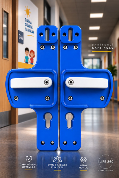 Life 360 Barrier Door Handle | Navy Blue-White Color |   Child Safe |   Suita...