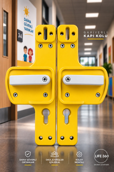 Life 360 Barrier Gate Handle |   Yellow-White |   Childproof |   Suitable for...