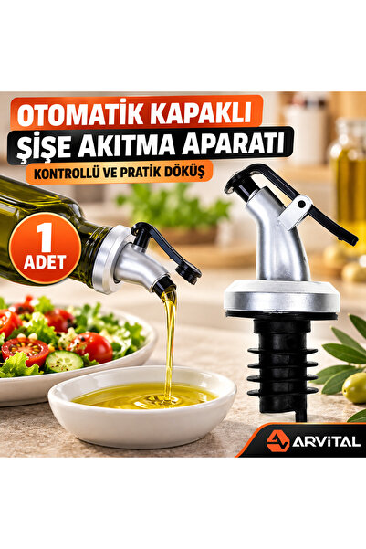 GenelTedarik Kapaklı Akıtmaz Yağdanlık Şişe Ucu Tıpası – Limon & Sirke Şişesi...