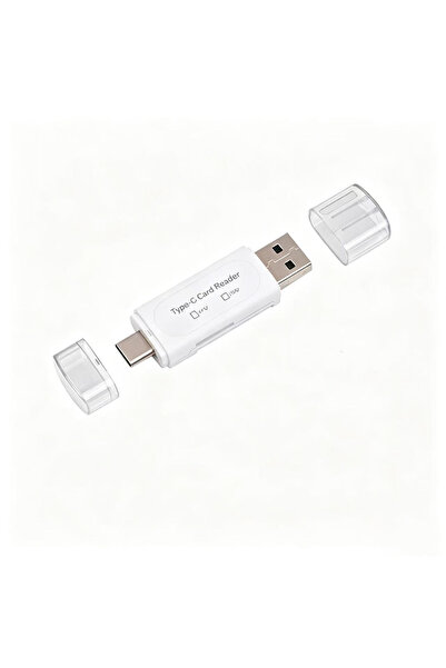 Choice3 1pcs White 4-in-1 Multifunction USB TYPE-C Card Reader External Stora...