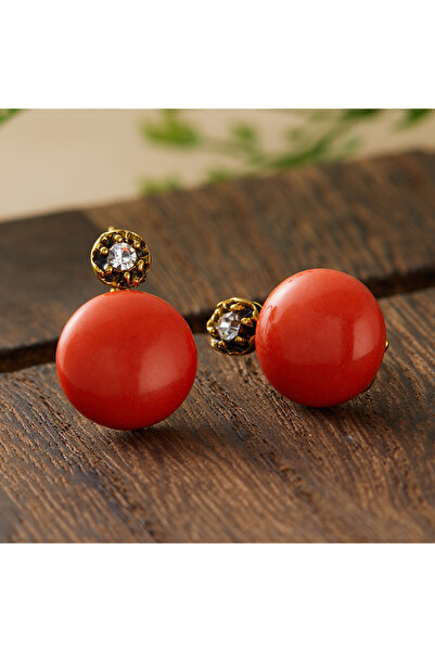 Choice D543 Exquisite, Beautiful and Small Inlaid with Shiny Zircon Red Coral...