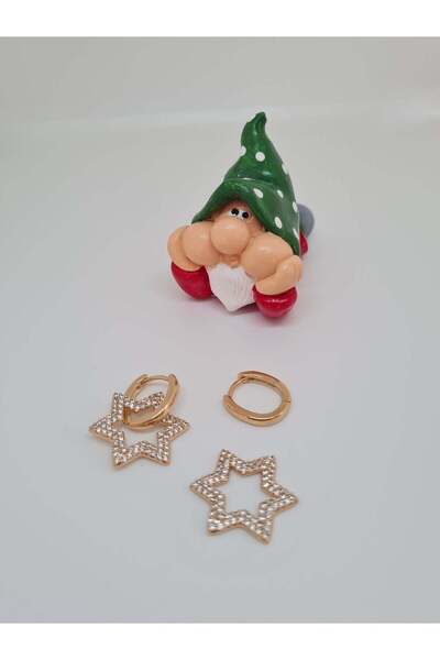 XUPING JEWELRY Çıkarılabilir Yıldız Detaylı Kadın Çelik Küpe