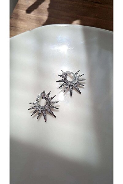 XUPING JEWELRY Güneş Formlu Taş Detaylı Gold Küpe