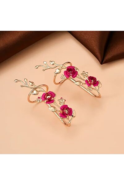 Choice ZC4313-1 resizable 1 Pair of Fashionable Hollow Red Color Flower Women...