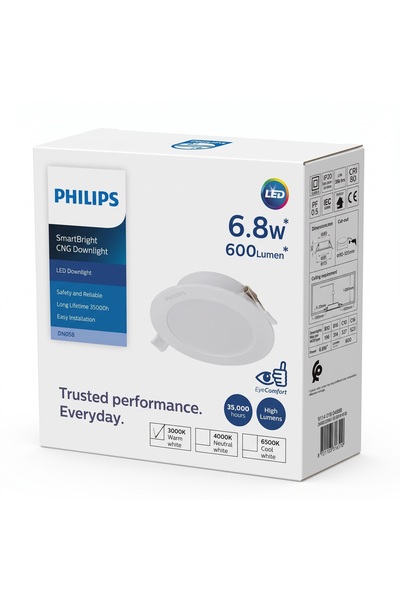 Philips DN058 6.8w 600Lümen 3000K Sarı Işık 9 CM Delik Çapı Spot Armatür