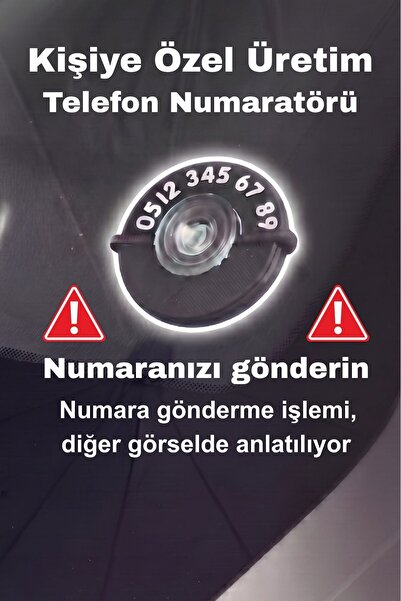 formera3D Vantuzlu Araç İçi Telefon Numaratörü - Kişiye Özel 3D Baskı Numara ...