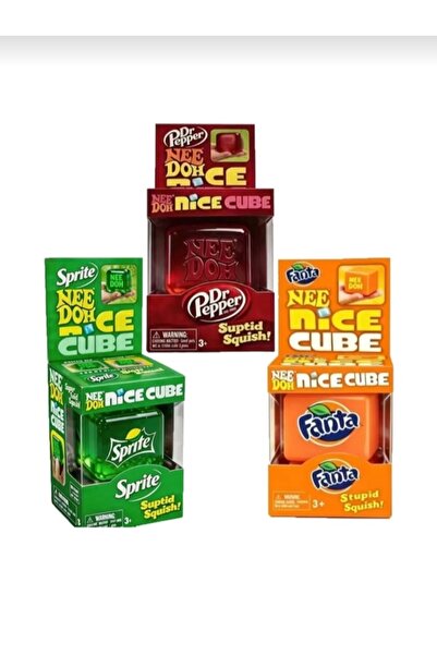 Nee Doh squish stres küpü nice cube 6x6 cm 3 asorti mavi-mor-pembe super solid squish