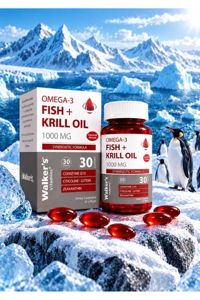 Walkers Krill Oil Omega 3 Vitamin with Cyticoline Lutein Q10