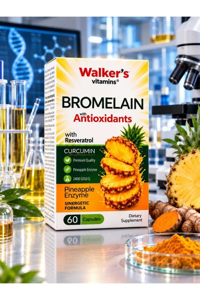 Walkers Bromelain Green Tea, Chromium, , Berberine, Resveratrol. (3 Pieces)