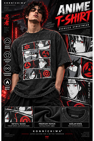 FG KONNİCHİWA Naruto Shirt Sasuke Tshirt Itachi Uchiha T-Shirt Madara Sarada ...