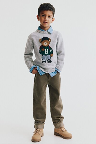 H&M Fitilli Kadife Pantolon Relaxed Fit