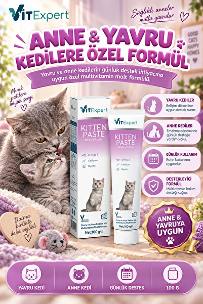 Vitexpert Kitten Paste Yavru Kedi Maltı Anne ve Yavru Kediler İçin Multivitam...