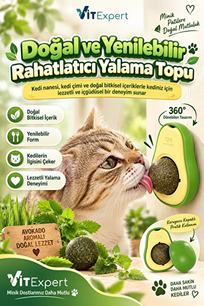 Vitexpert Natural & Edible Catnip Catnip Licking Ball Natural Edible Cat Gras...