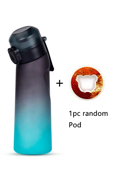 Choice 0.65L Gradient Black 1pc Gradient Air Water Bottle With 1PC Random Bea...