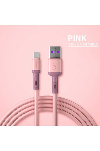 CQXSMAX كابل USB-C بطول 1 متر من النوع C باللون الوردي للشحن السريع من النوع ...