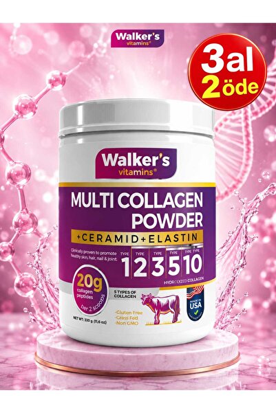 Walker's Vitamins %100 Saf ve Doğal Ceramide, Elastin, Cranberry, içeren Çift...