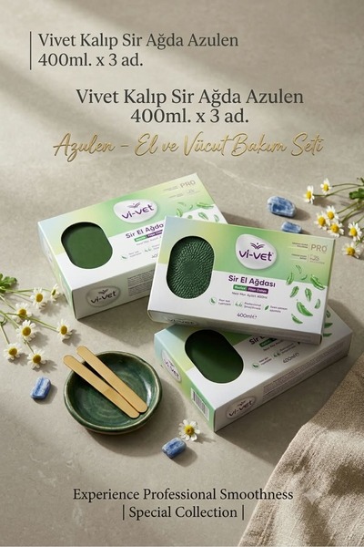Vi-vet Kalıp Ağda Azulen 400 ml x 3 Adet - Doğal Reçine, Şekersiz