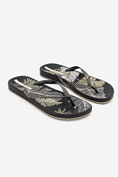 İpanema Women Graphic Print Slip On Slipper, Black and Gold