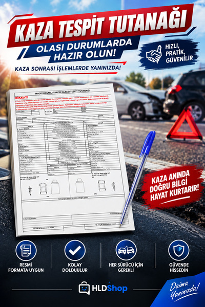 Halidi Kaza Tespit Tutanak Seti Kalem Hediyeli Uyumlu