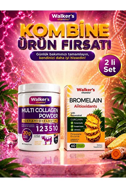 WalkersVitamins COLLAGEN - BROMELAIN SAĞLIK SETİ (kolajen, bromelin)