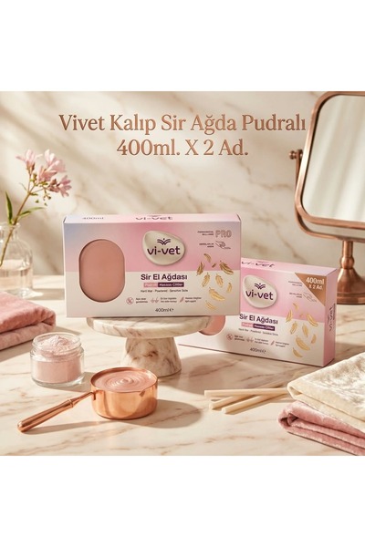 Vi-vet Kalıp Ağda Pudralı ( Hassas Ciltler ) 400 ml x 2 Adet - Doğal Reçine, ...