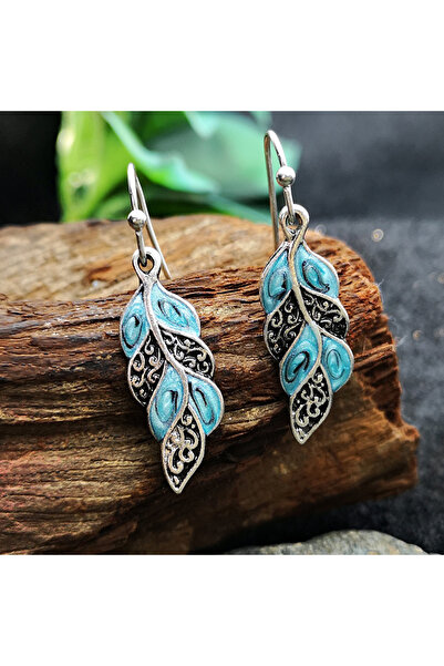 Choice Blue D272-1 Boho Ethnic Peacock Feather Drop Earrings Tribal Jewelry C...