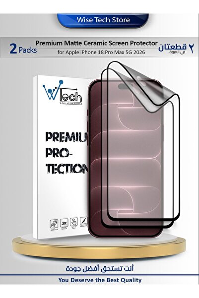Wtech Apple iPhone 18 Pro Max 5G 2026 Premium Nano Ceramic Full Glue Full Cov...