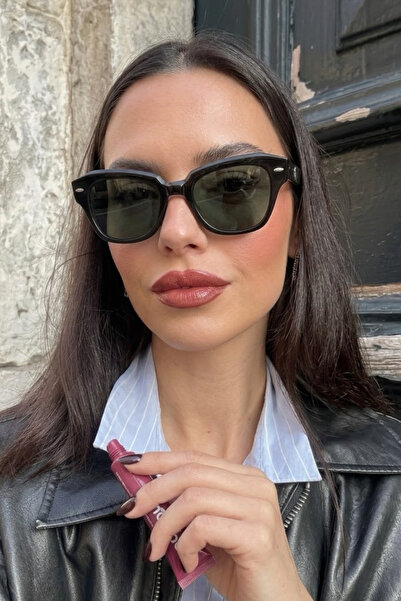Chunky Frame Ogiani Black Unisex Geometric Sunglasses