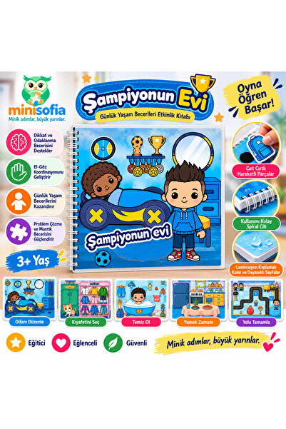 minisofia Şampiyonun Evi - İnteraktif Cırt Cırtlı Sessiz Kitap (Quiet Book)