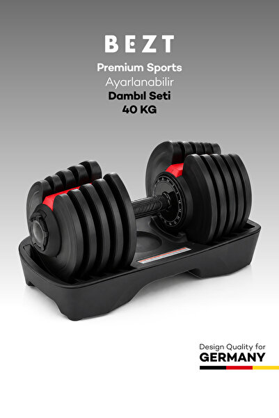 Bezt Premium Sports Ayarlanabilir Dambıl Seti 40kg (KIRMIZI)