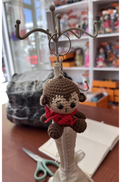 TOIVOS Amigurumi Maymun Anahtarlık (7cm)