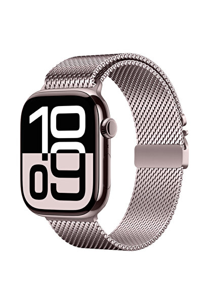UnDePlus Apple Watch 10/11 Serisi 42mm Kordon Titanyum Kelebek Klipsli Milano...