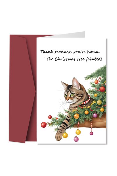 Choice 1pc 1pc Funny Christmas Greeting Card For Cat Lovers,Friends,Family,Co...