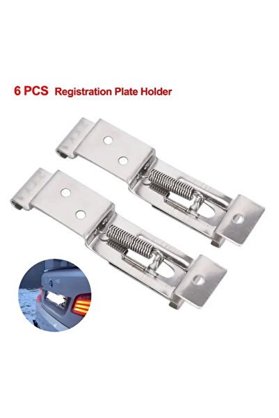 Choice Silvery- 6 PCS 2/4/6PCS Rectangular Car License Plate Spring Loaded St...